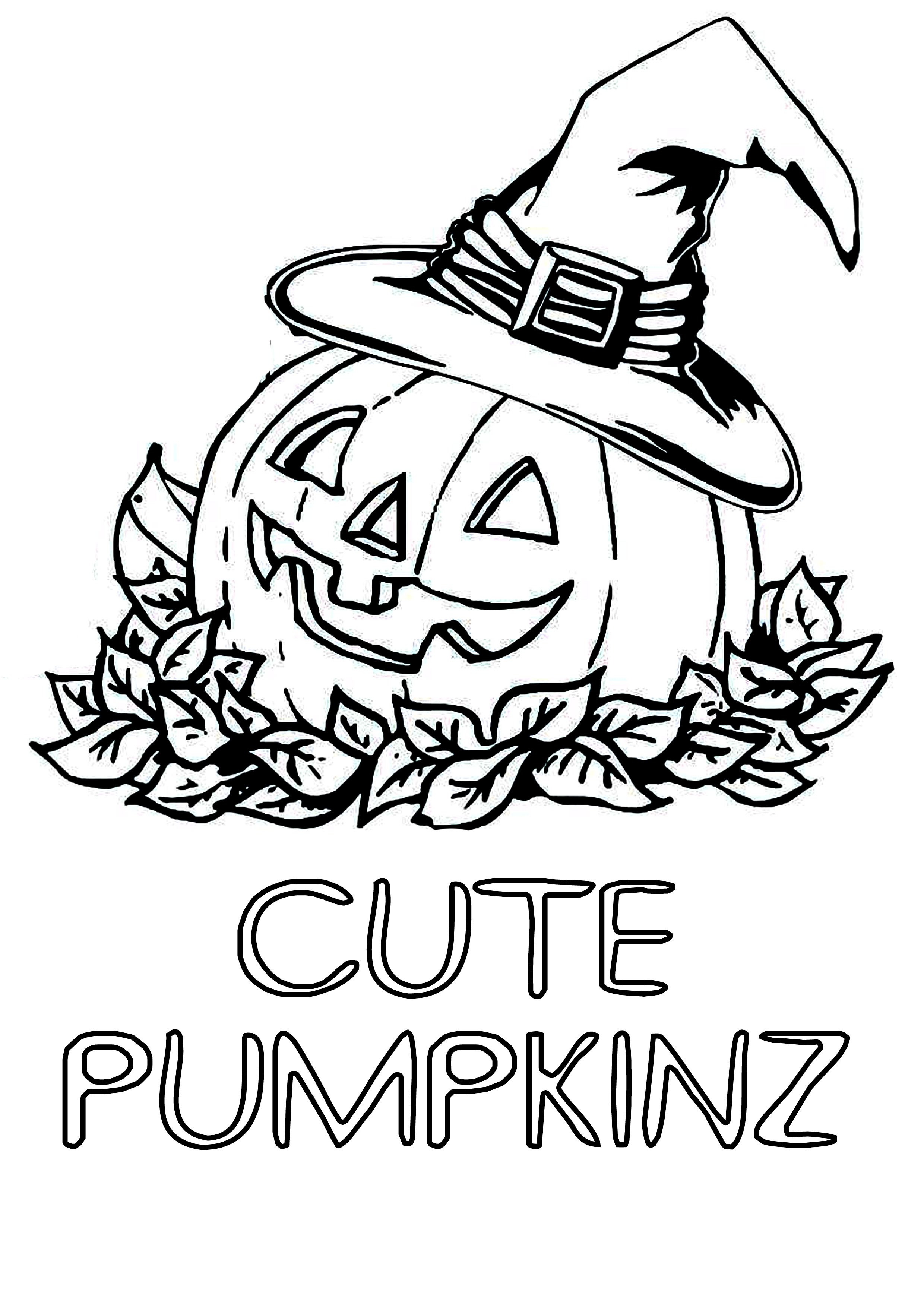 Cute Pumpkin Coloring Pages In Designkids Wallpaper - Fall Landscape Colour Page - HD Wallpaper 