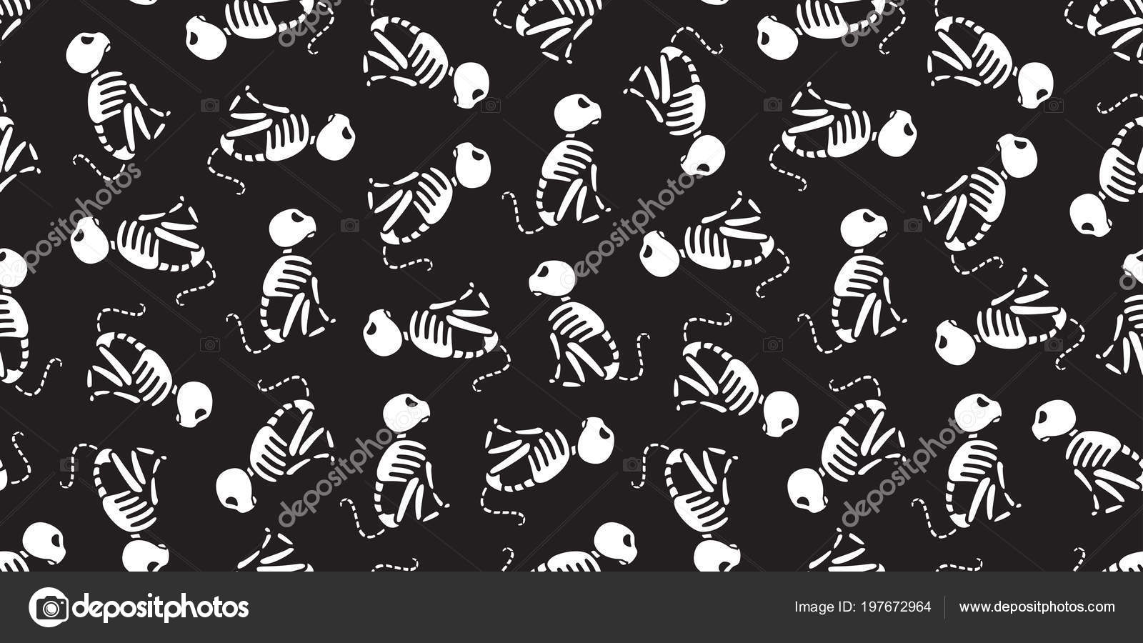 Dog Skull Pattern - HD Wallpaper 