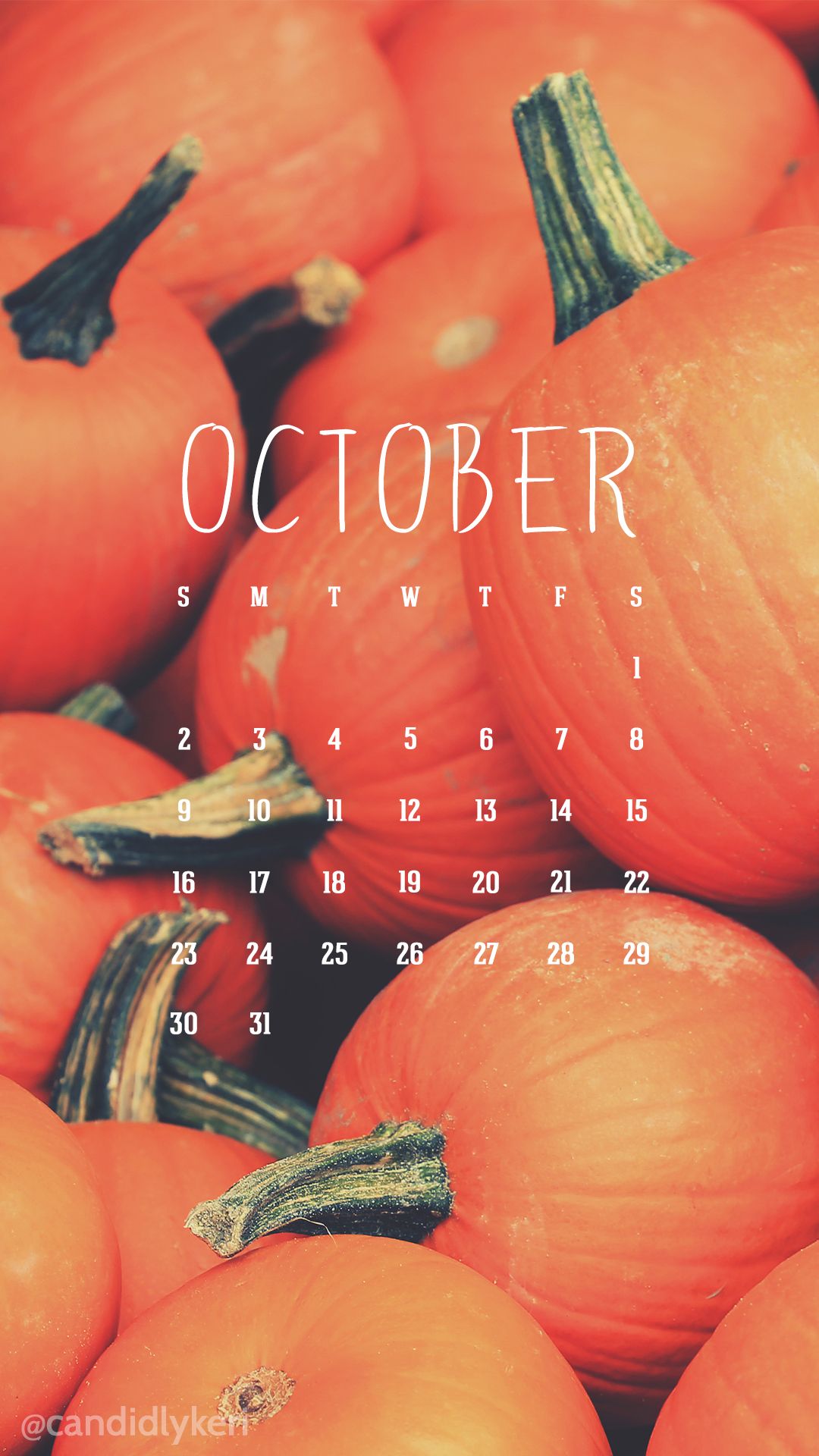 October Calendar Wallpaper With Pumpkins - HD Wallpaper 