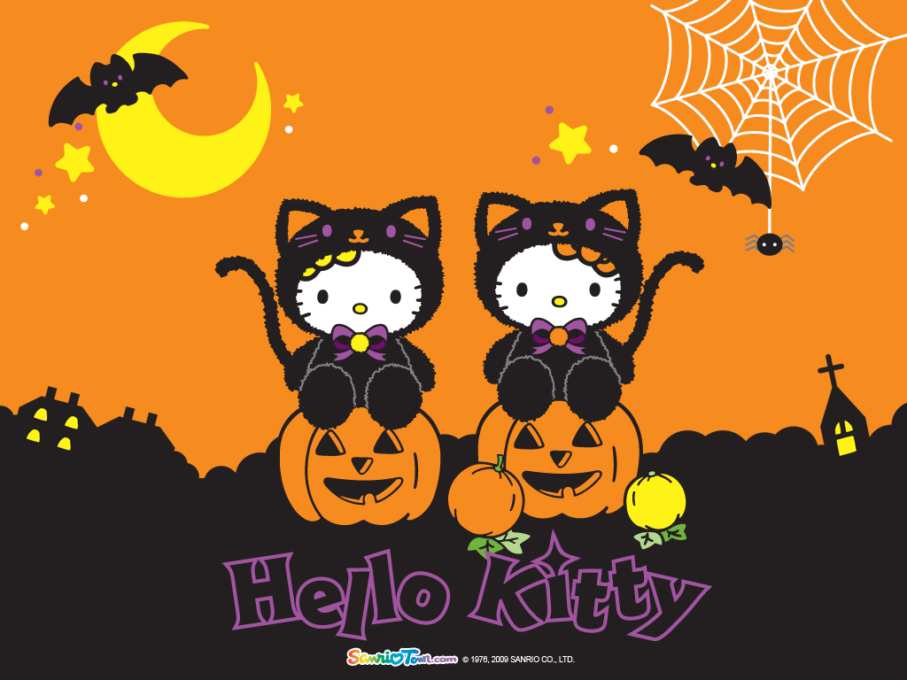 Hello Kitty Halloween Background - HD Wallpaper 