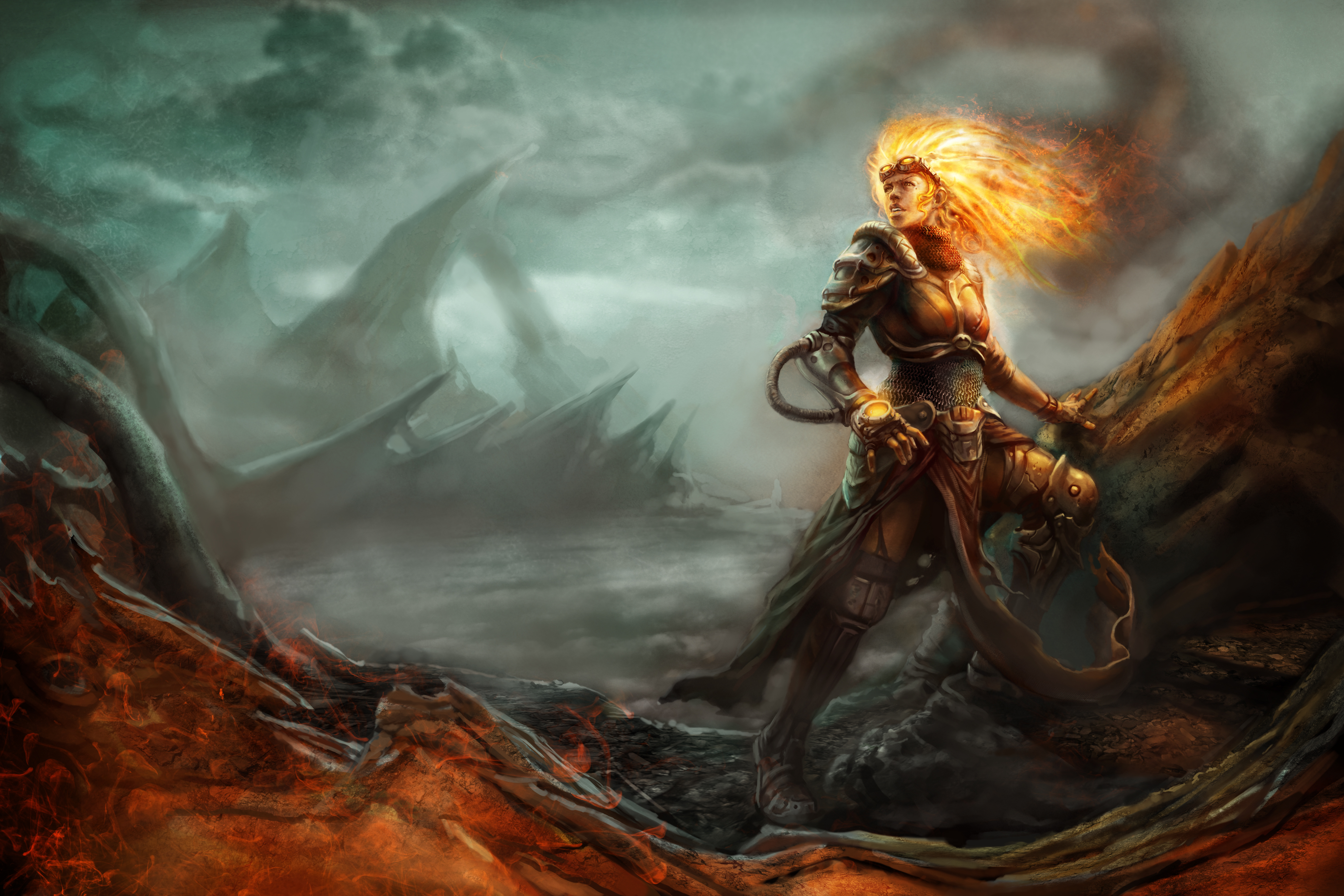 Wallpaper Magic, The Gathering, Chandra, Art - Magic The Gathering Wallpaper 4k - HD Wallpaper 