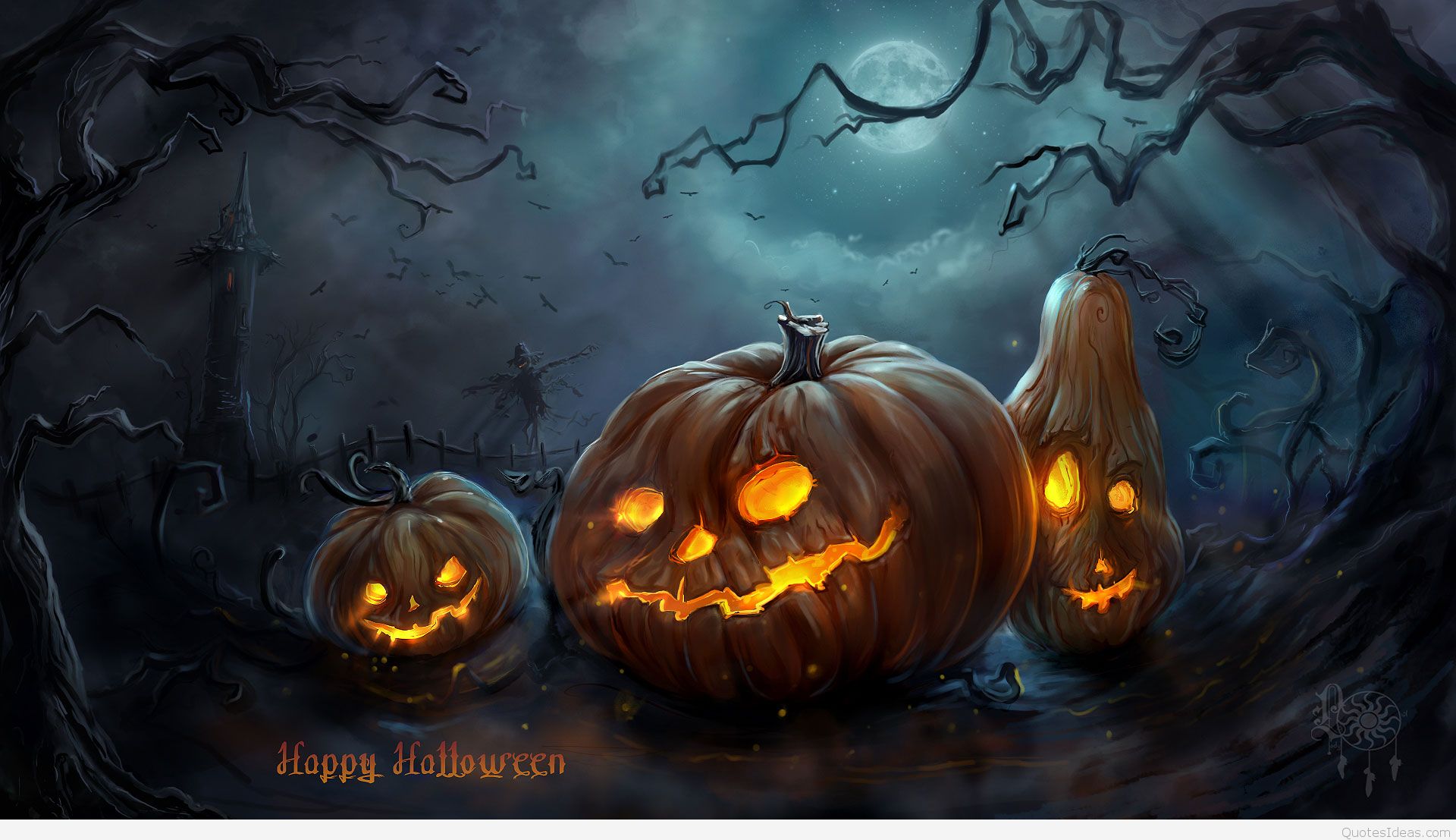 Happy Halloween Pumpkins Wallpaper Hd - Halloween Hd - HD Wallpaper 