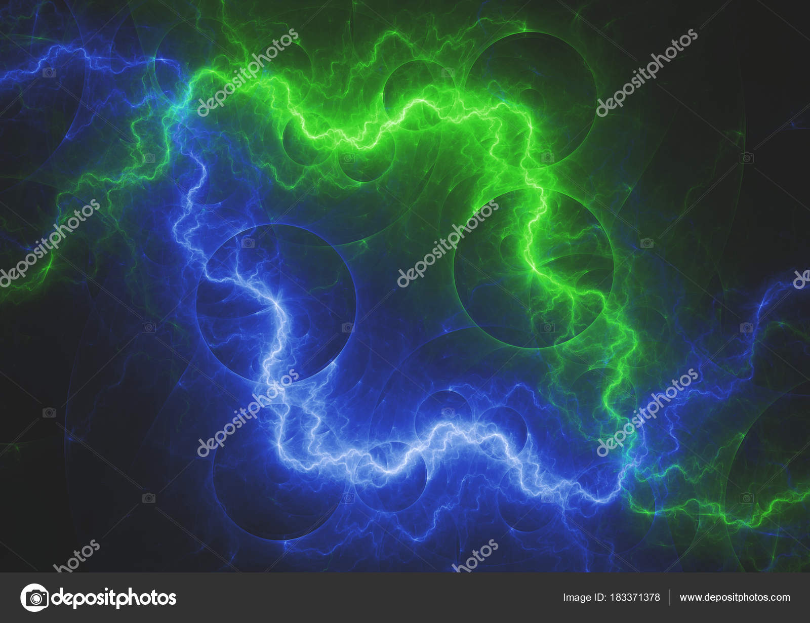 Green Lightning Bolt Blue - HD Wallpaper 