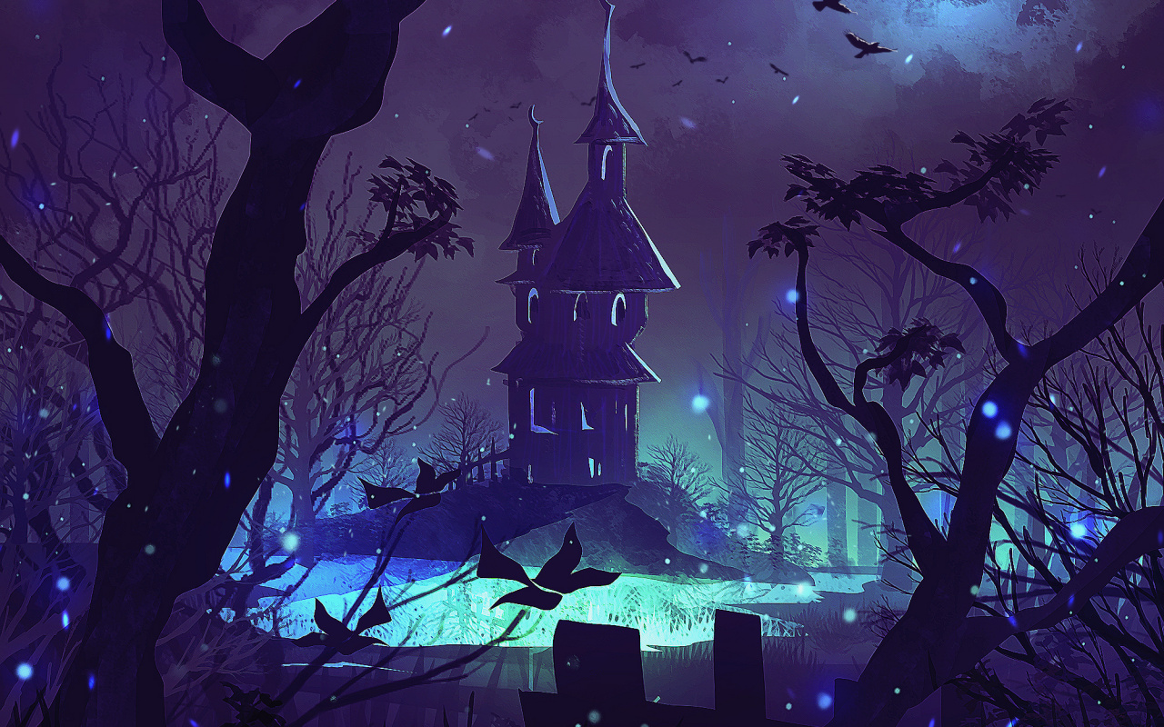 Haunted House Wallpaper Purple 1280x800 Wallpaper Teahub Io