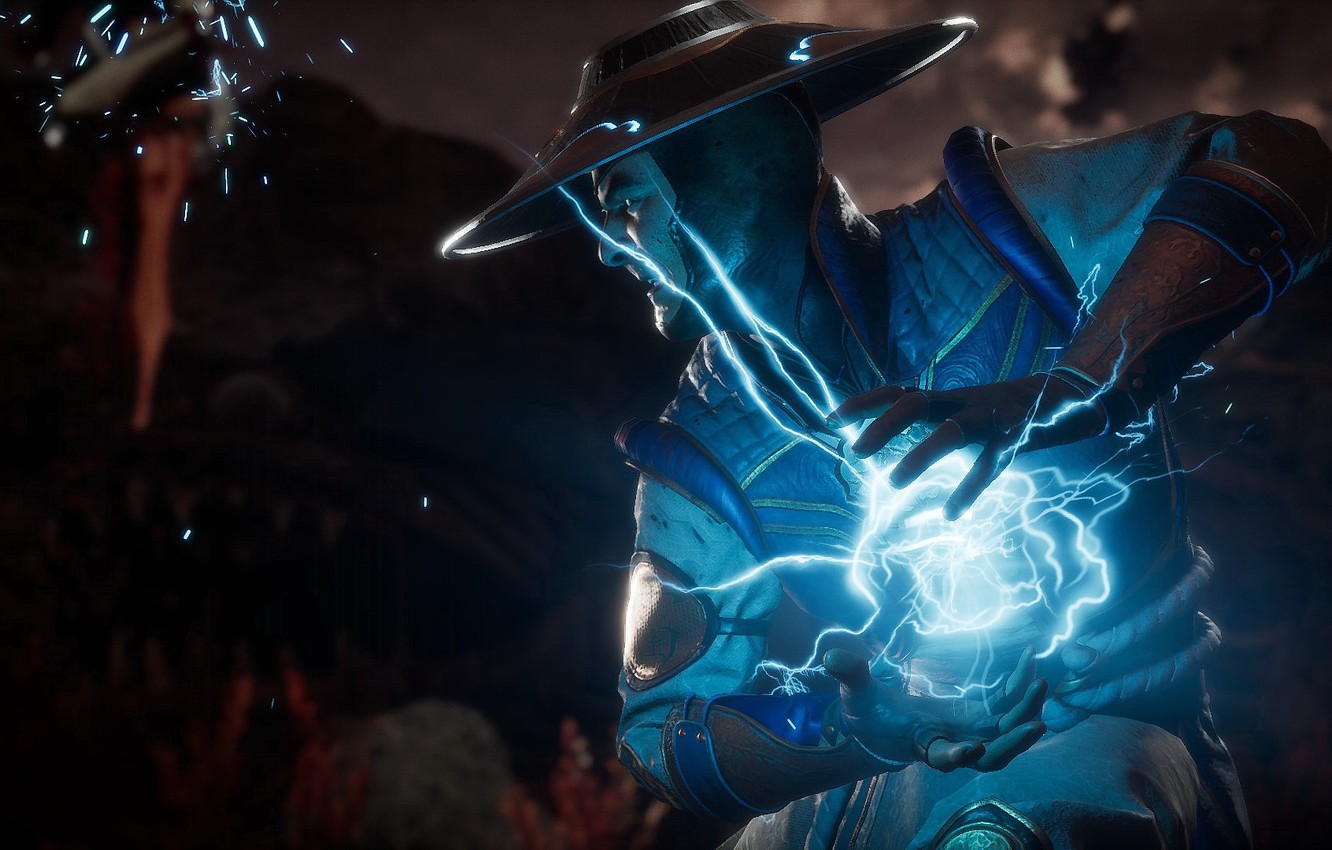 Photo Wallpaper Lightning, The Game, Sparks, Fighter, - Mortal Kombat 11 Raiden Art - HD Wallpaper 