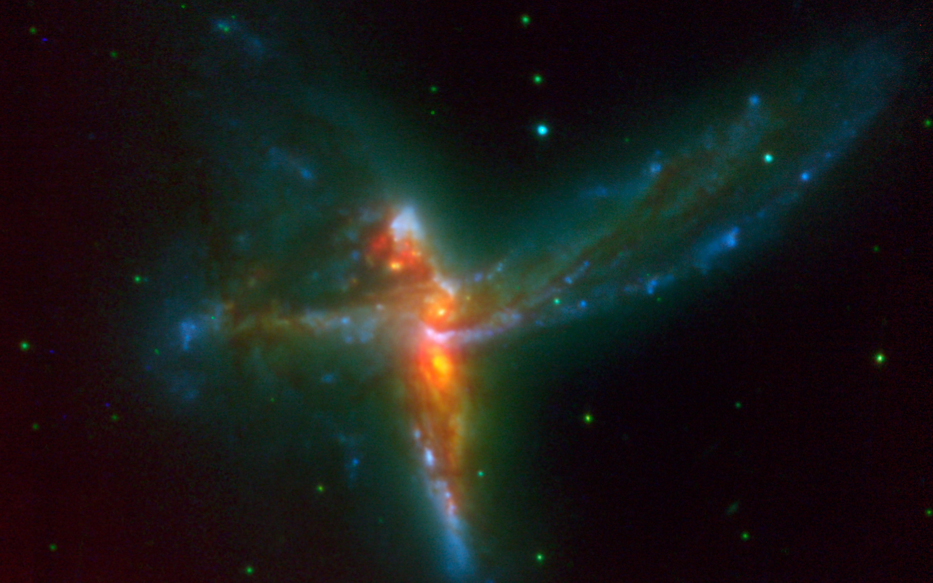 The Tinker Bell Triplet - Galaxies Colliding - HD Wallpaper 