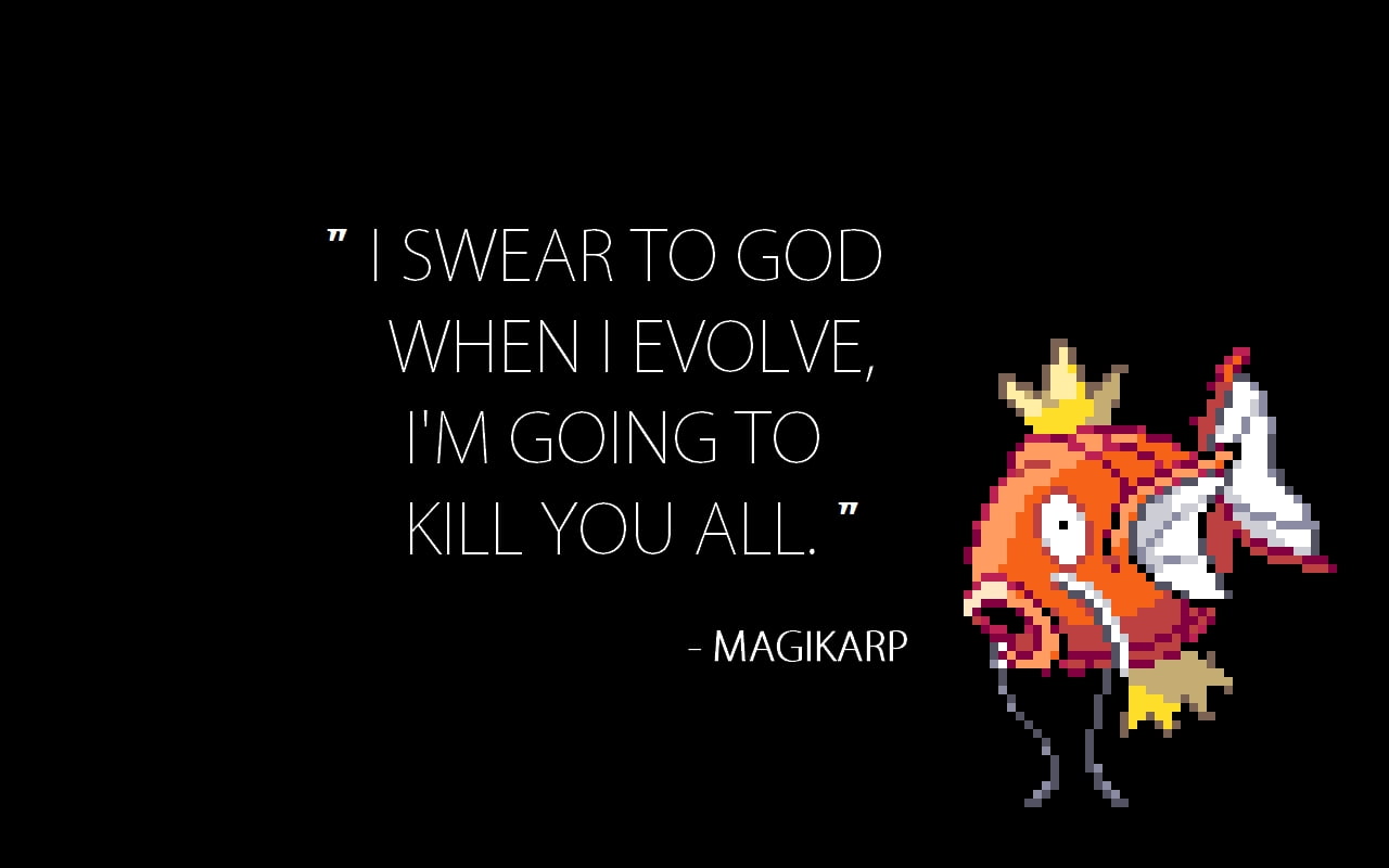 Hd Wallpaper Pokemon Quotes Magikarp Hilarious Anime - HD Wallpaper 