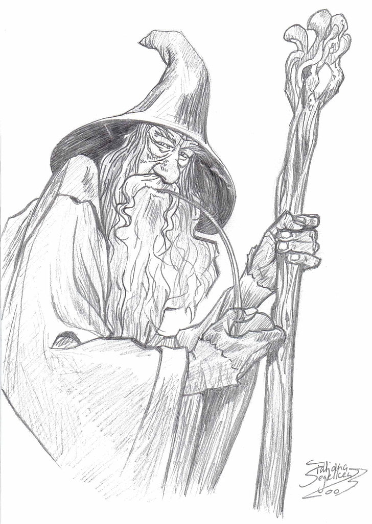 Gandalf, Drawing, The Lord Of The Rings, Fantasy Art, - HD Wallpaper 