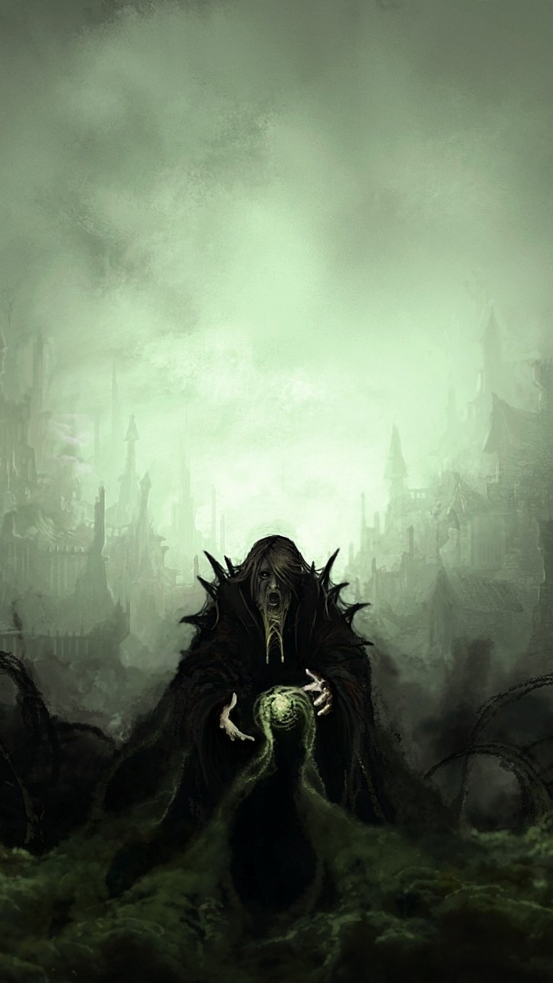 Necromancer, Smoke, Artwork, Crows, Dead, Underworld - Shatta Wale Dem  Possess - 1080x1920 Wallpaper 