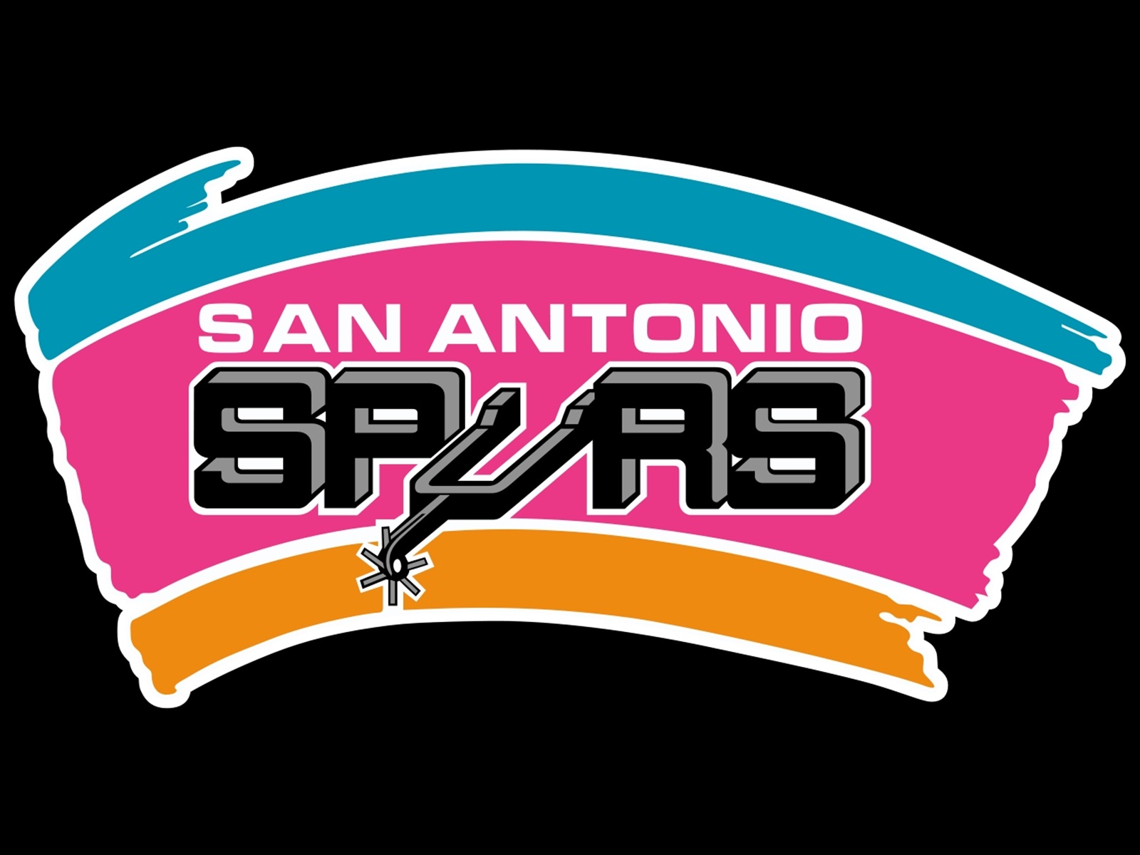 San Antonio Spurs Logo Wallpaper Hd Colorful - San Antonio Spurs Old - HD Wallpaper 