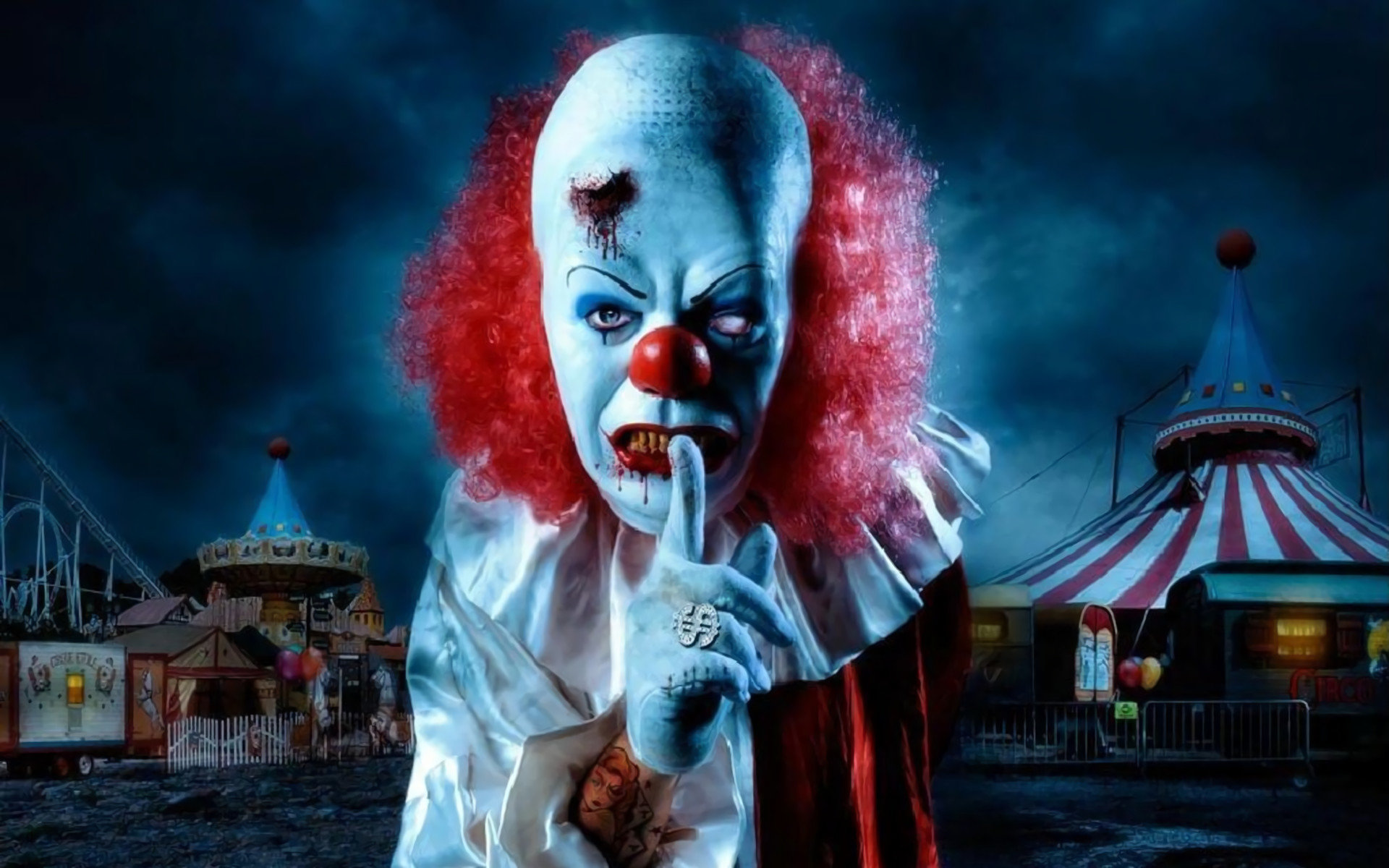 Download Hd Scary Clown Desktop Wallpaper Id - Clown Evil - HD Wallpaper 