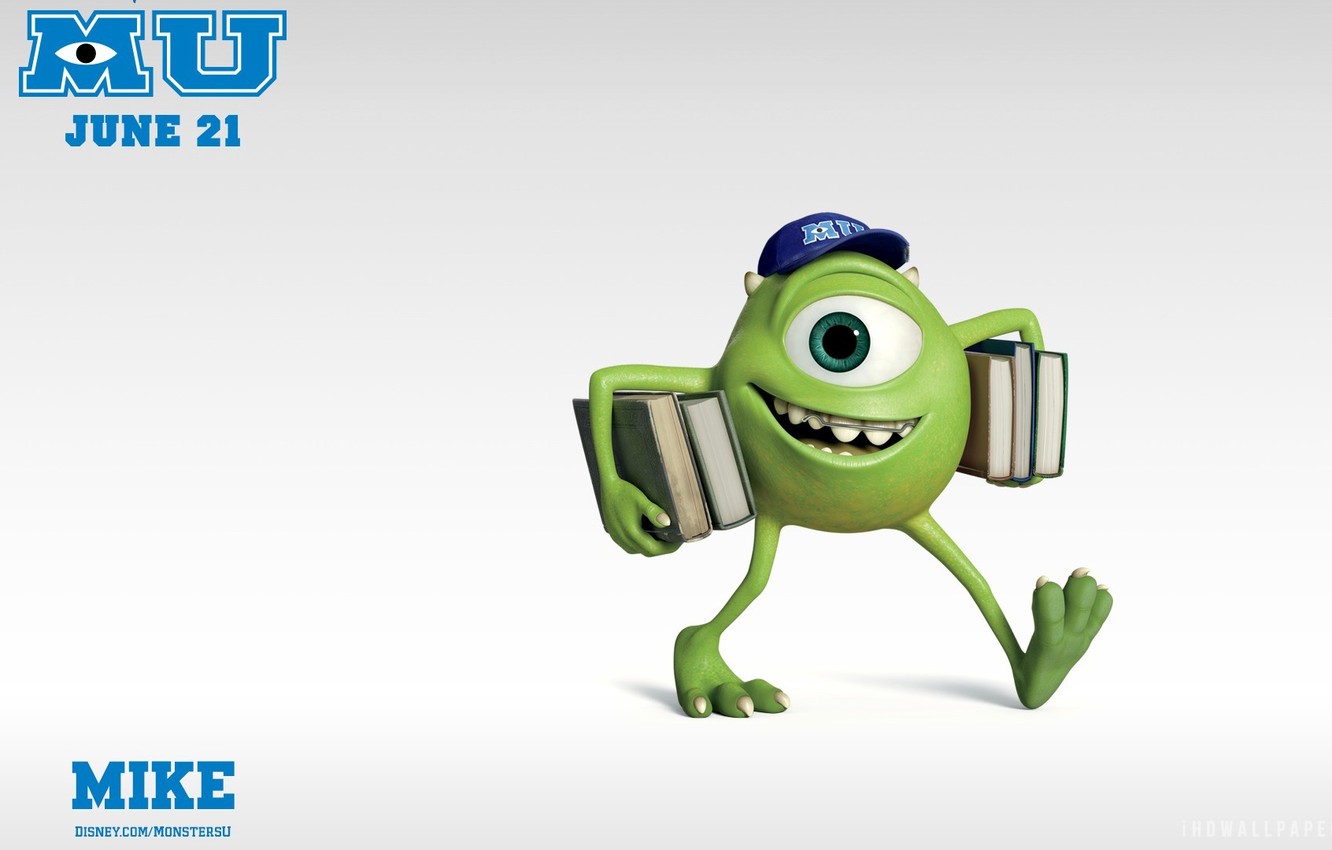 Photo Wallpaper Pixar, Mike Monster, Monster University, - Mike Wazowski Monsters University - HD Wallpaper 