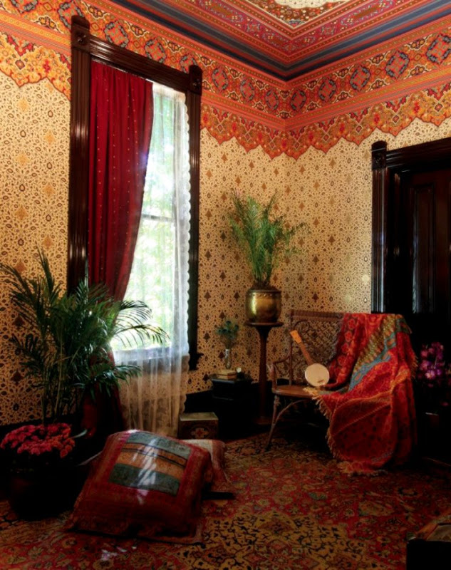 Bradbury And Bradbury Wallpaper Asian Living Room Also - Window Covering - HD Wallpaper 