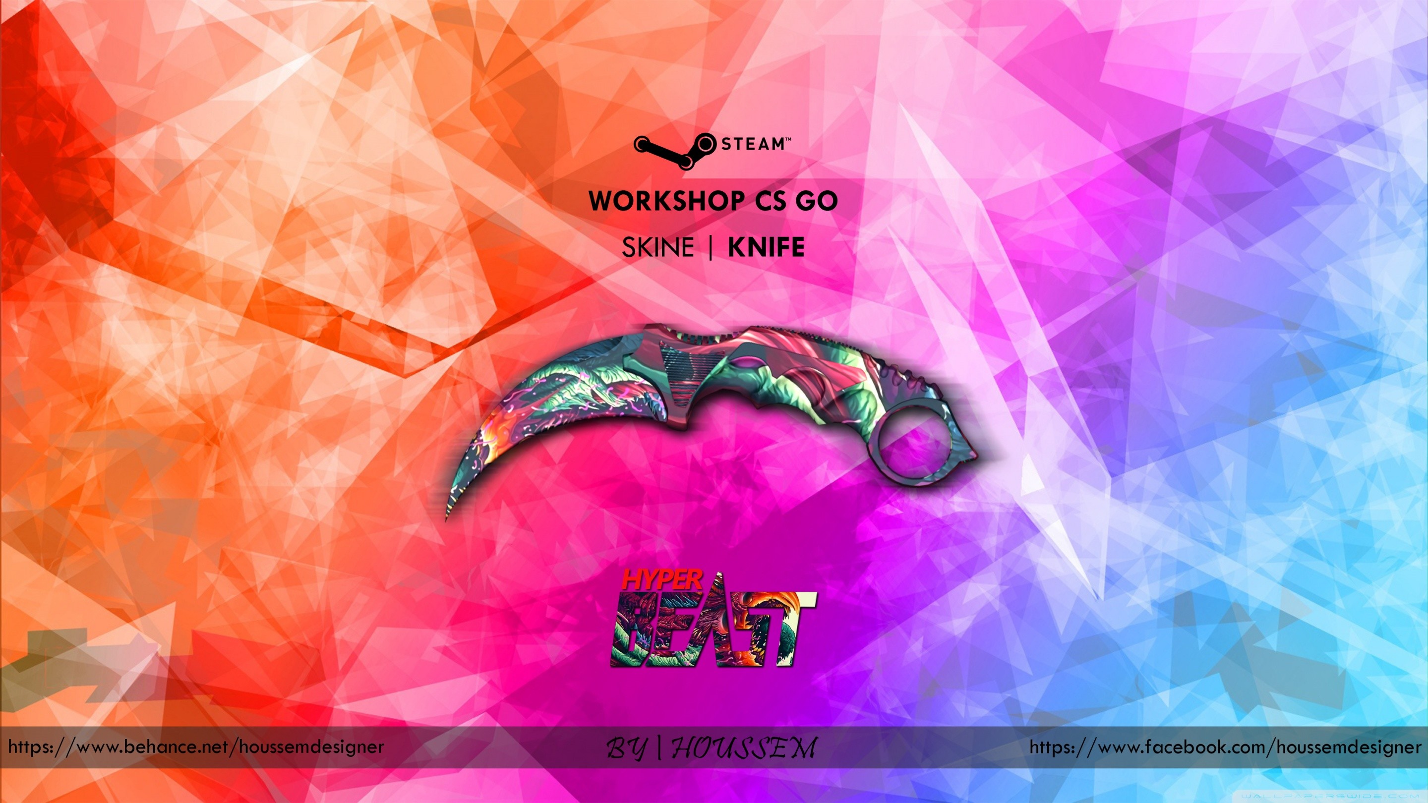 Knife Hyper Beast By Houssem Designer Hd Desktop Wallpaper - Colorful Background Hd Abstract - HD Wallpaper 