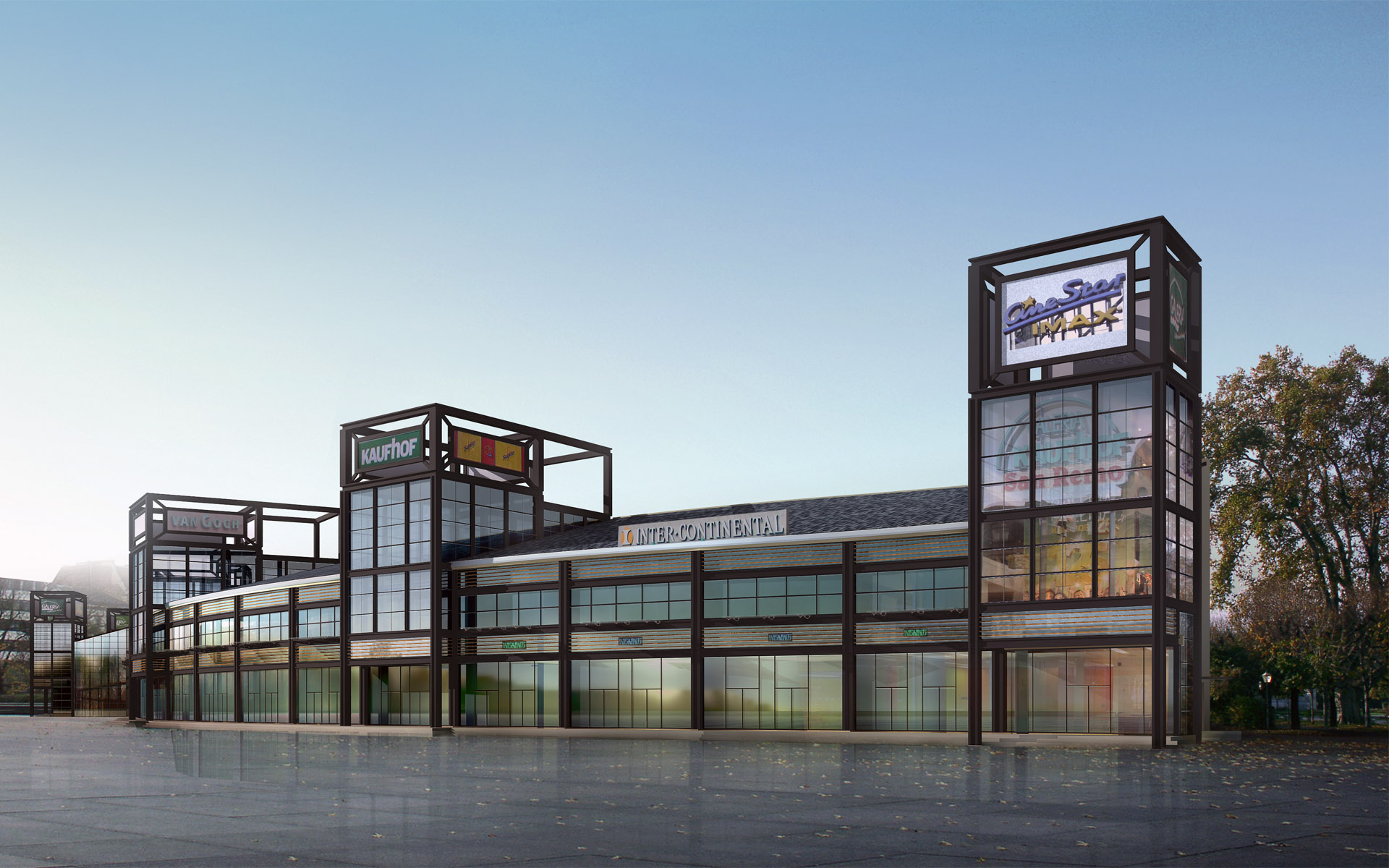 商业 建筑 效果 图 - HD Wallpaper 