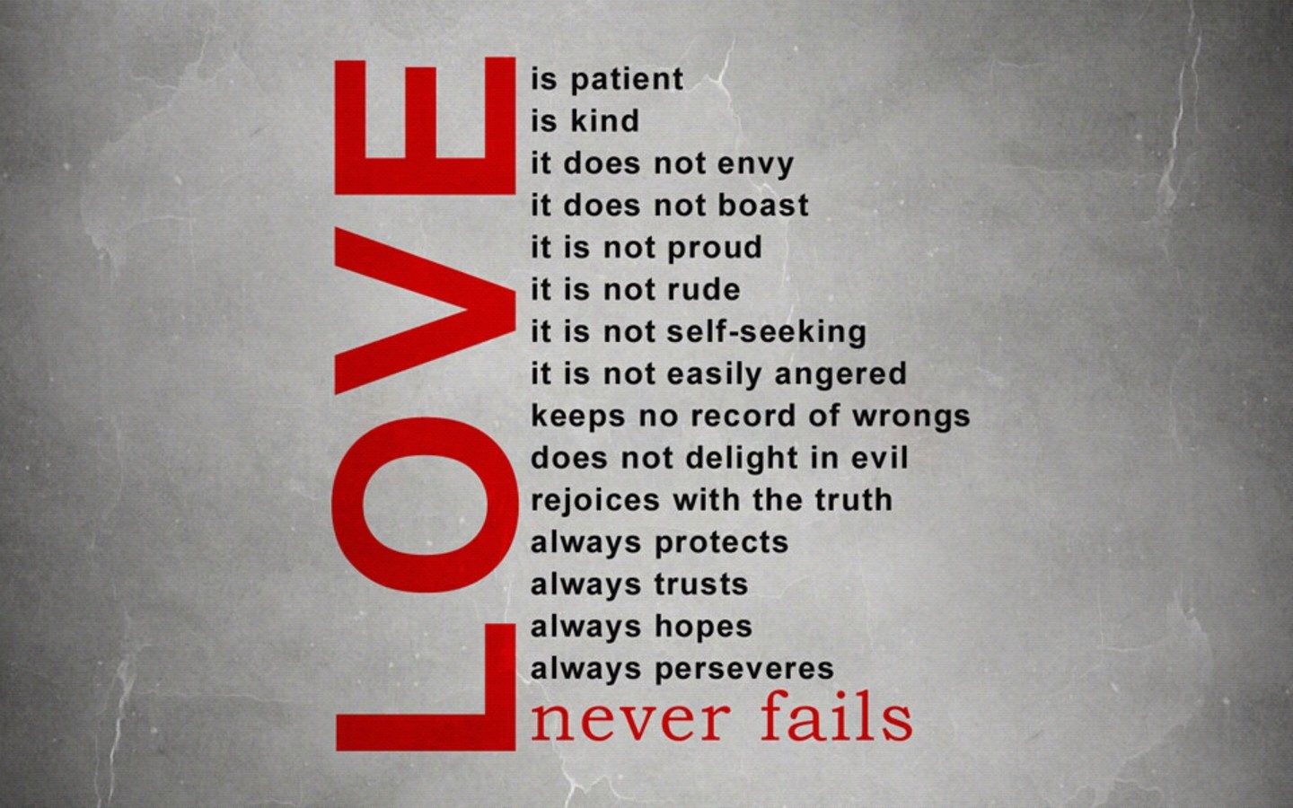 Wallpaper - Love Never Fails - HD Wallpaper 