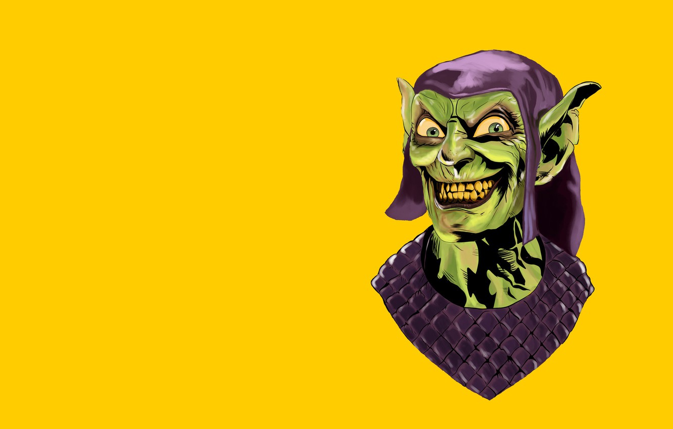 Photo Wallpaper Smile, Spider-man, Minimalism, Villain, - Green Goblin - HD Wallpaper 