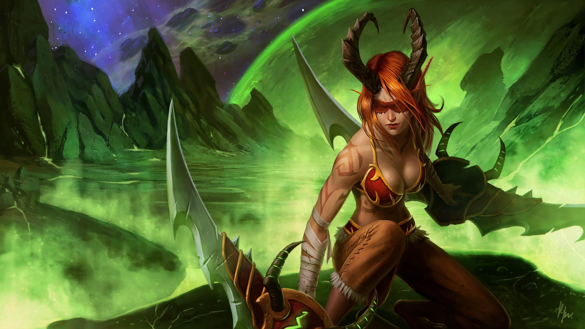 Legion Wallpaper - Demon Hunter Wallpaper Wow - HD Wallpaper 