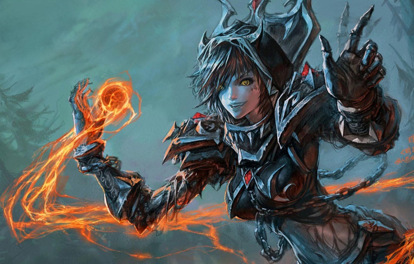 Photo Wallpaper Girl, Mag, World Of Warcraft, Undead, - Video Game Fantasy Art - HD Wallpaper 