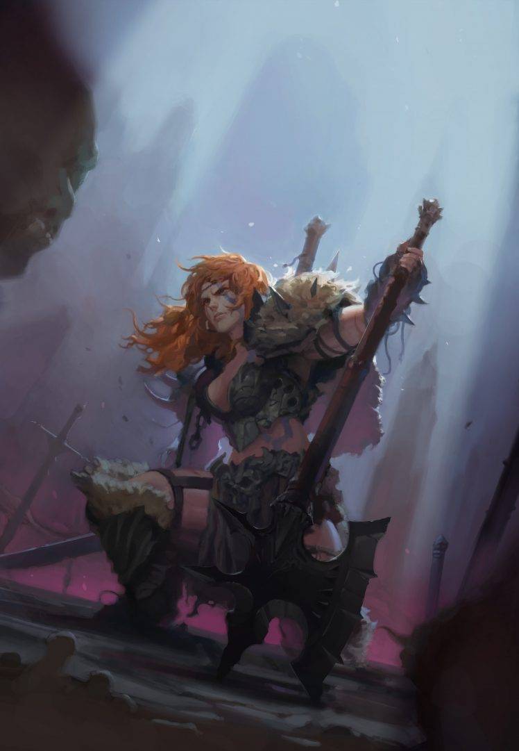 Barbarian Fantasy Art - HD Wallpaper 