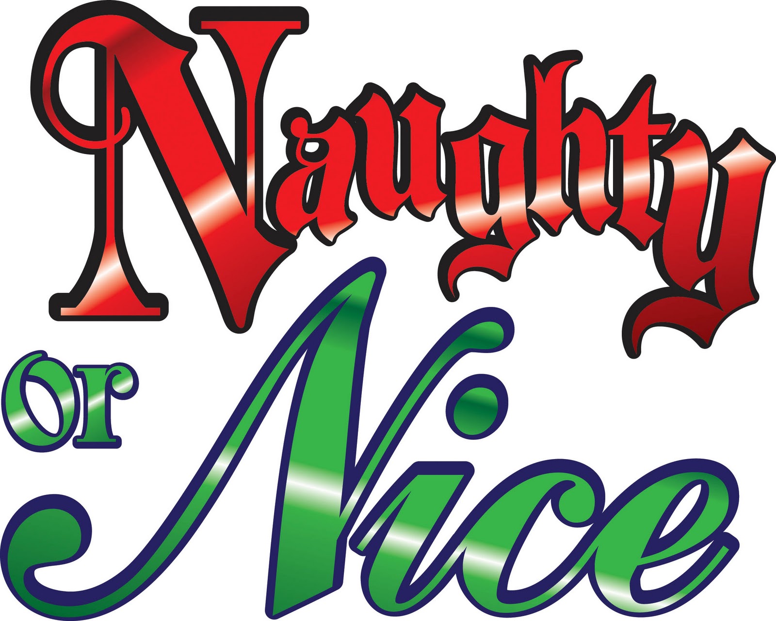 Christmas Clip Art And Png Images - Naughty Or Nice Christmas Theme - HD Wallpaper 