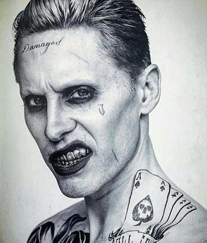 Joker, Suicide Squad, And Jared Leto Image - Jared Leto Joker Face Tattoos  - 692x813 Wallpaper 