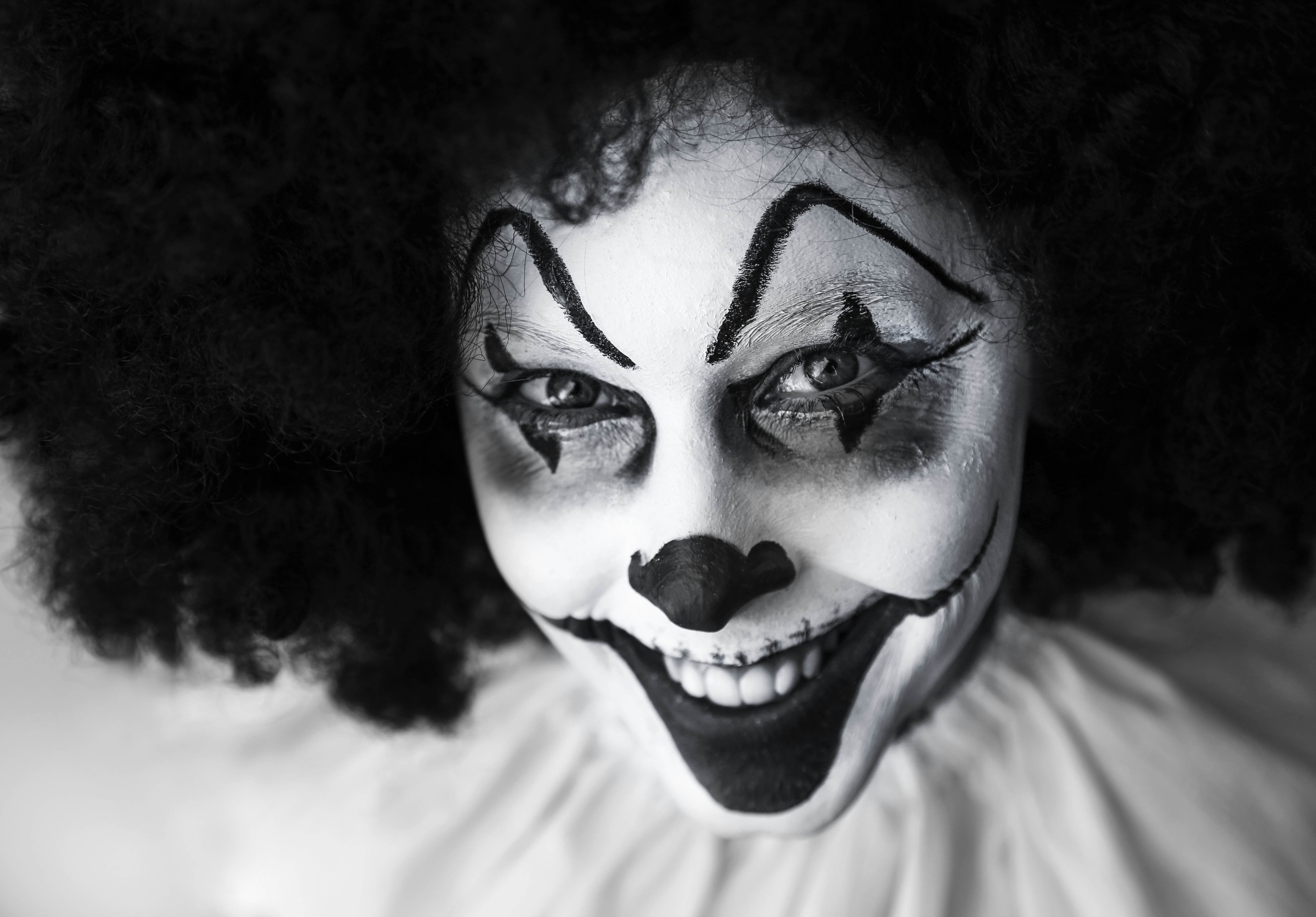 Black And White Clown Face - HD Wallpaper 
