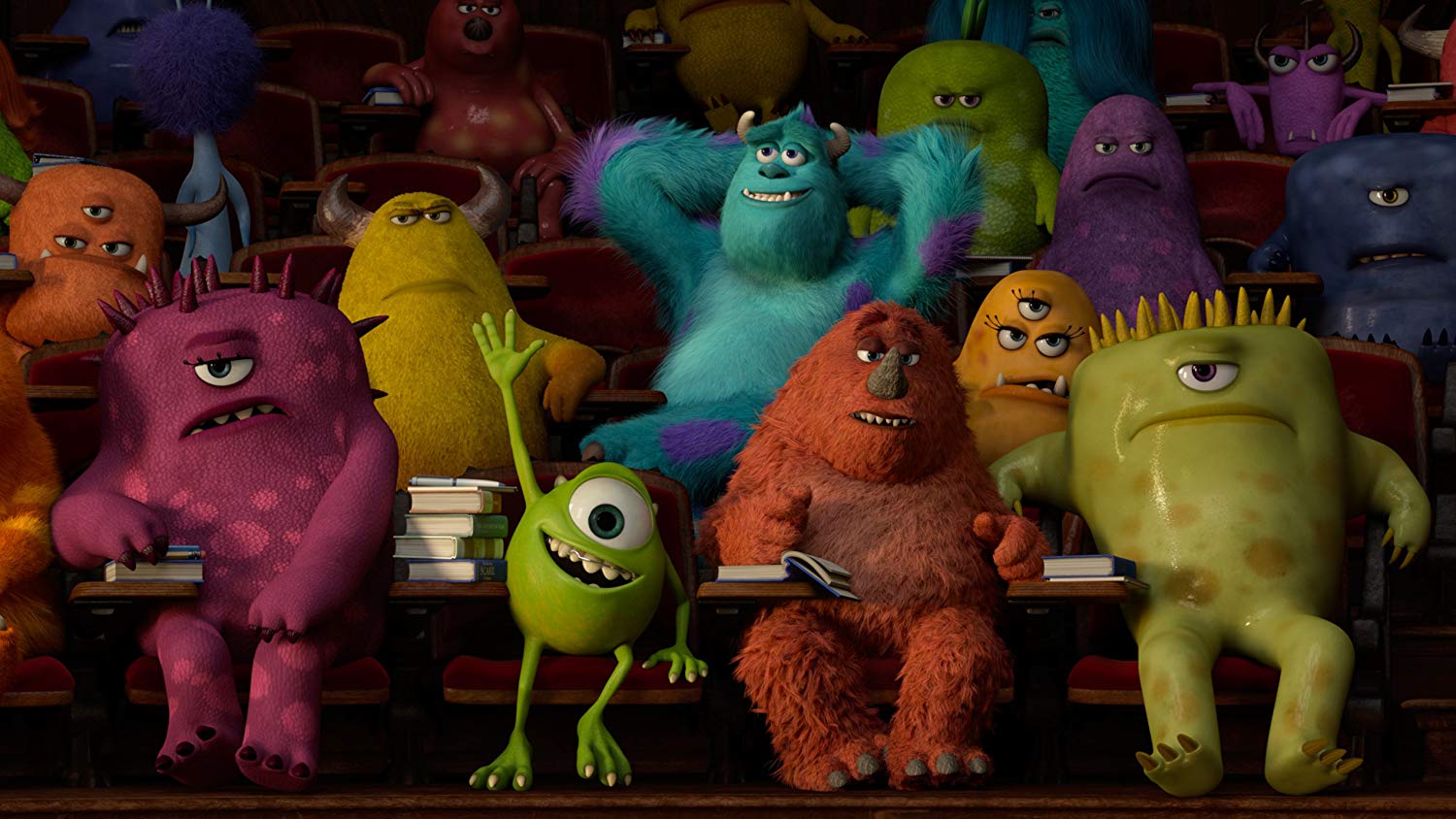 Monsters University Studying - HD Wallpaper 