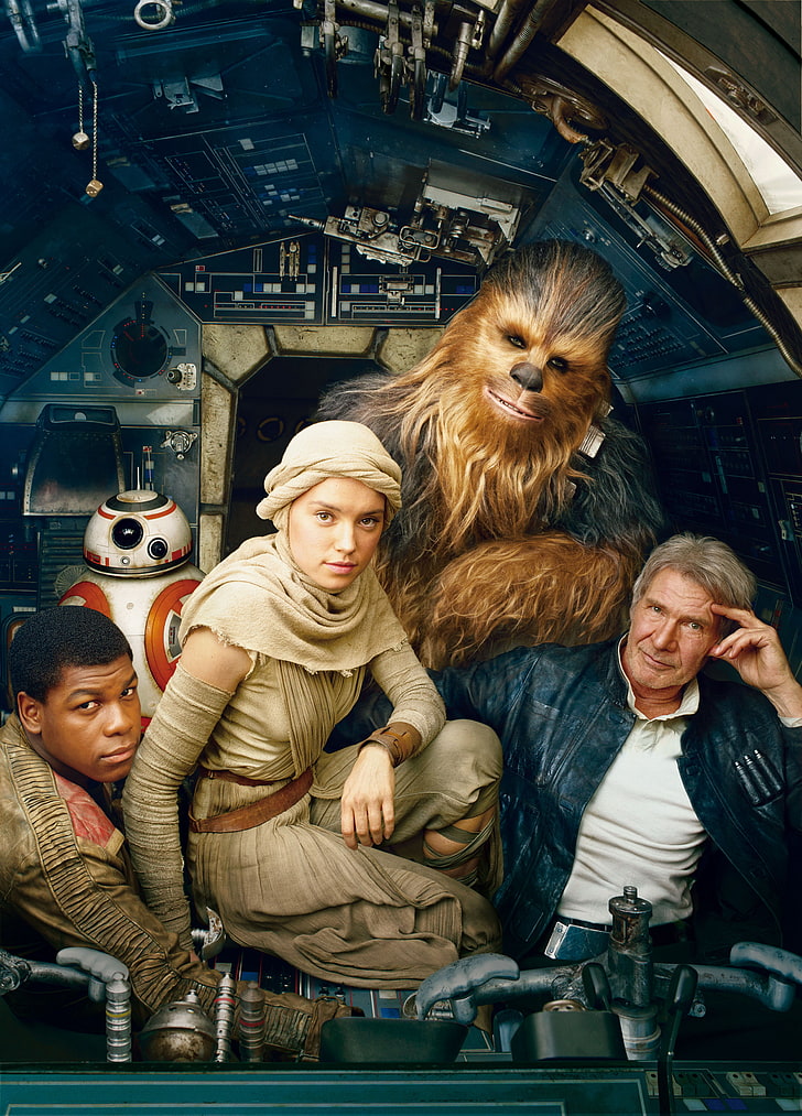 The Force Awakens, Star Wars, Finn, Rey, Han Solo, - Han Solo And Star Lord - HD Wallpaper 