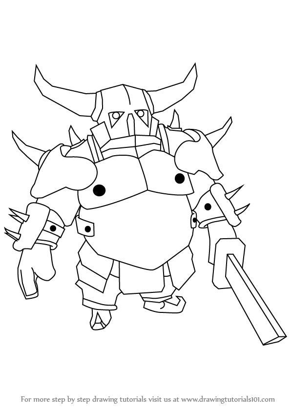 Learn How To Draw Pekka From Clash Clans - Cartoon - HD Wallpaper 