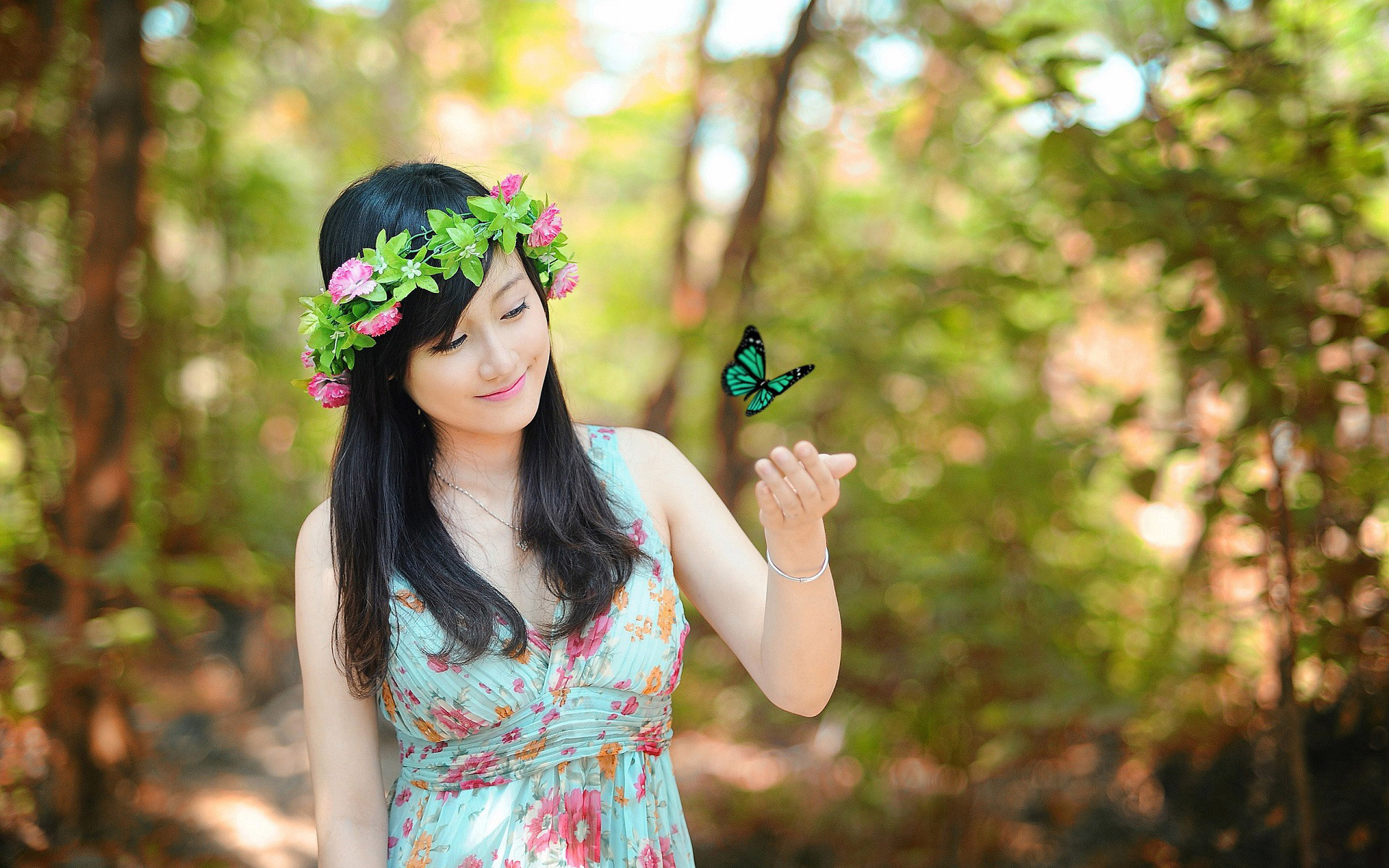 Butterfly Images With Girl - HD Wallpaper 