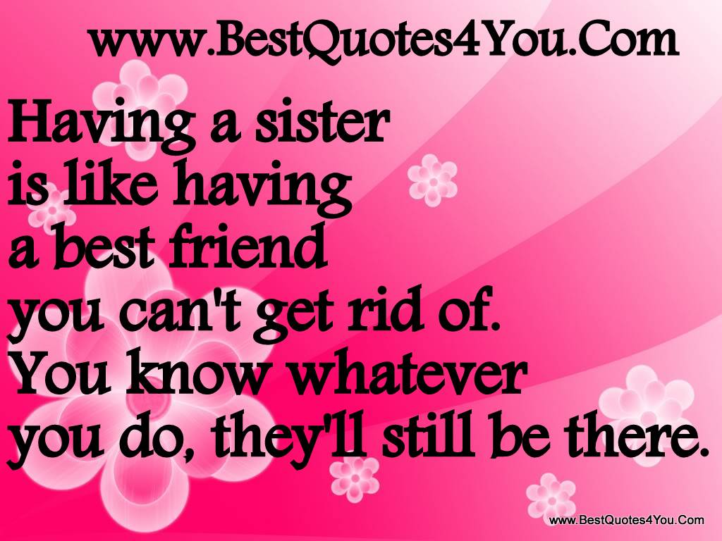 Sister Friend Quotes Having A Sister Is Like Having - Good Thought About Sister - HD Wallpaper 