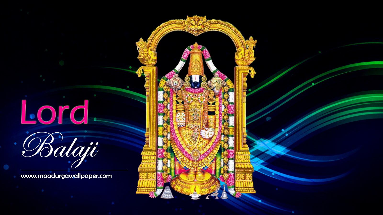 Tirupati Balaji Black Background - 1600x900 Wallpaper 