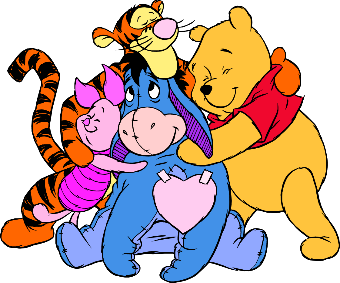 Group Of Friends Hugging Clipart Free Clipart Images - Winnie The Pooh Group - HD Wallpaper 
