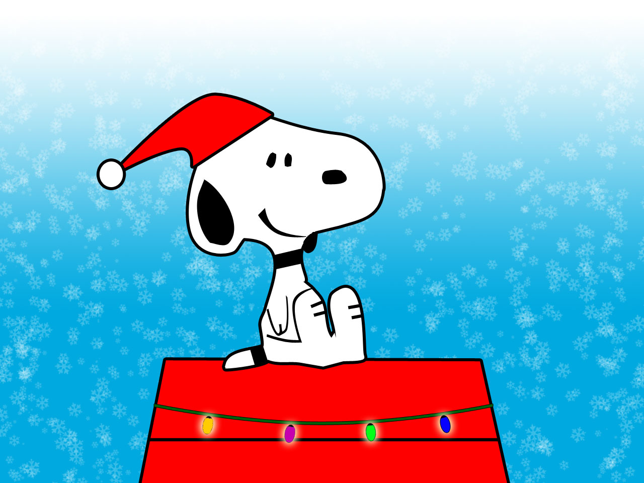 Snoopy With Christmas Hat - HD Wallpaper 