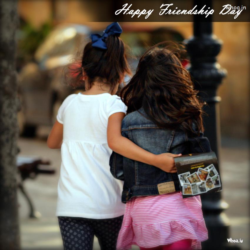Happy Friendship Day Two Little Girl Friendship And - Happy Friendship Day Girls - HD Wallpaper 