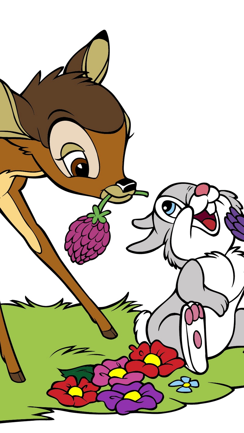 Wallpaper Bambi, Thumper, Friends, Cartoon - Bambi And Thumper Cartoon -  800x1420 Wallpaper 