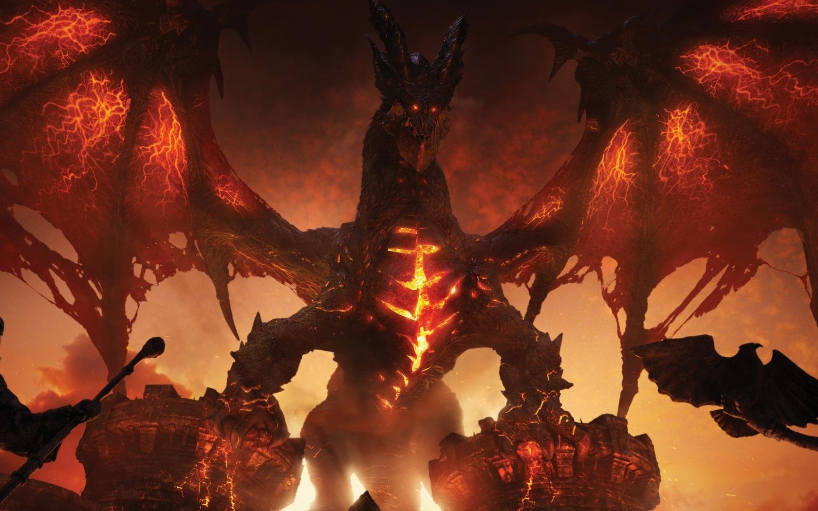 Free Download World Of Warcraft Wallpaper Id - World Of Warcraft Red Dragon - HD Wallpaper 