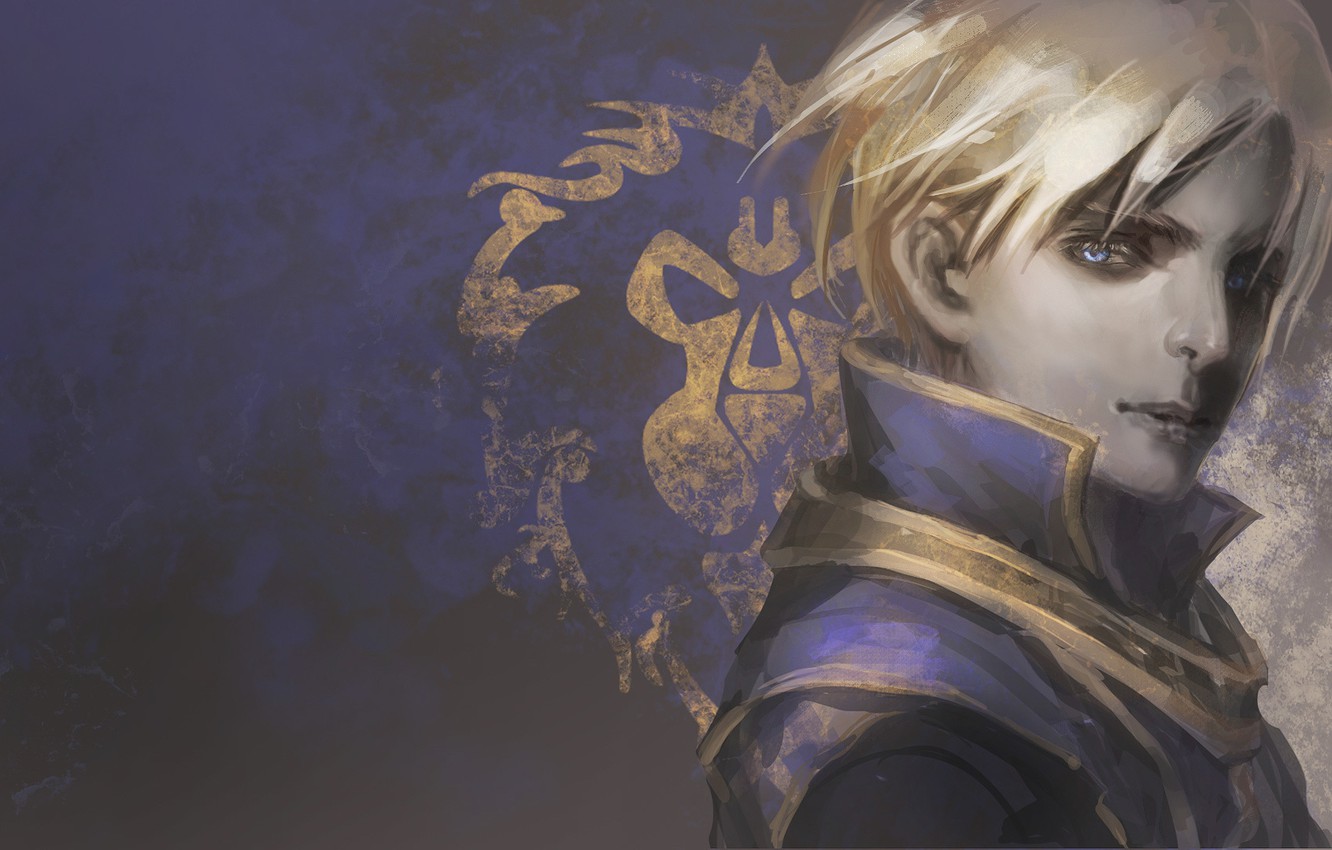 Photo Wallpaper Art, Wow, World Of Warcraft, Guy, Blue - King Anduin Llane Wrynn - HD Wallpaper 