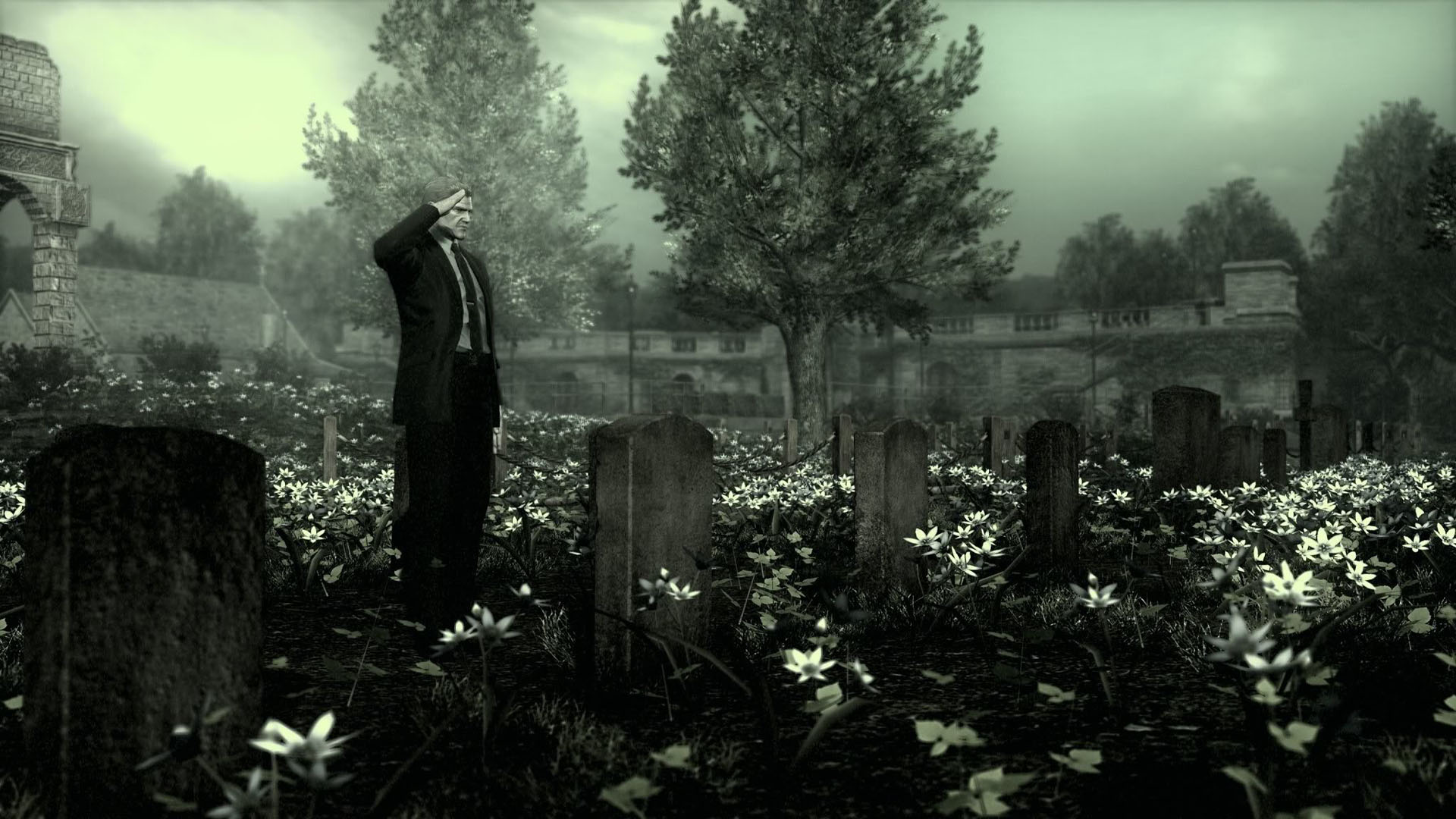Saluting At The Graves - Metal Gear Solid 4 Funeral - HD Wallpaper 