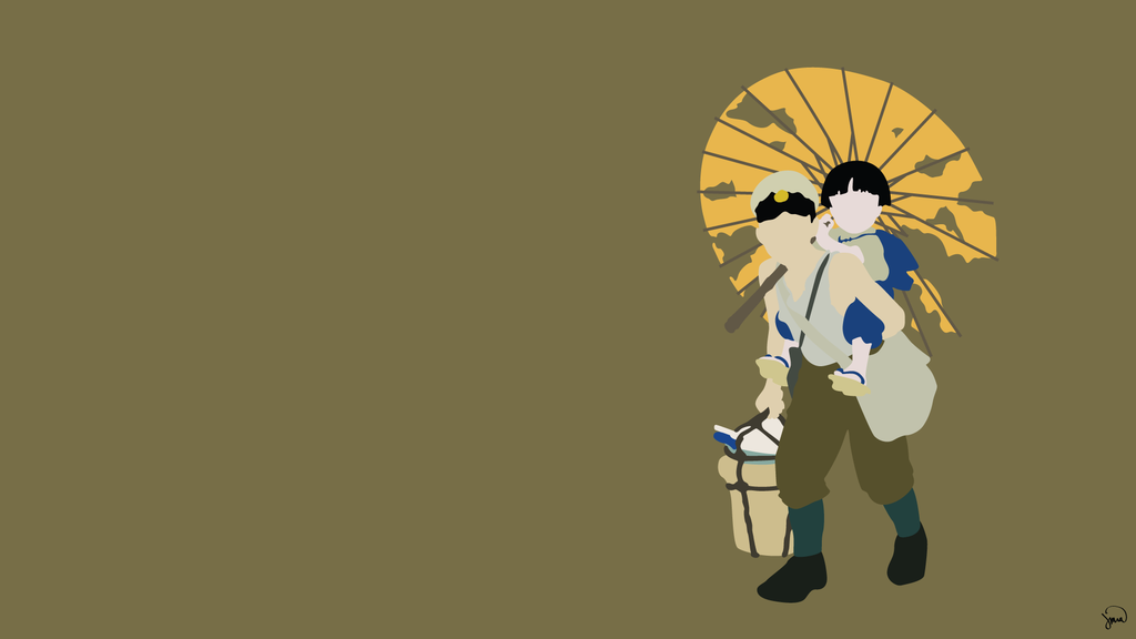 Grave Of The Fireflies Minimalist Wallpaper By Greenmapple17-d8kro6x - Grave Of The Fireflies Poster Artwork - HD Wallpaper 