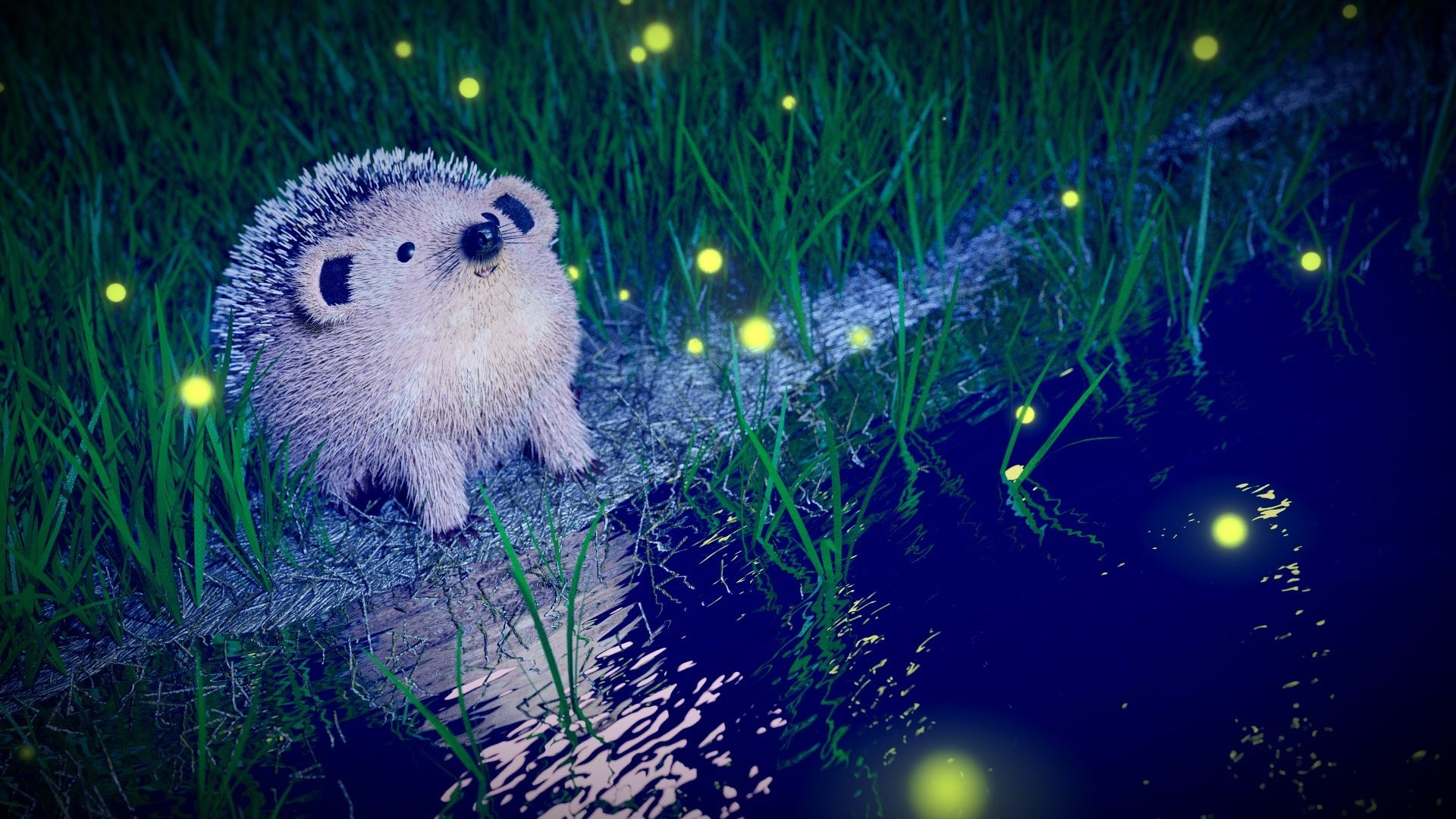 Cute Fireflies Wallpaper 1920x1080p Free Download - Good Night With Hug - HD Wallpaper 