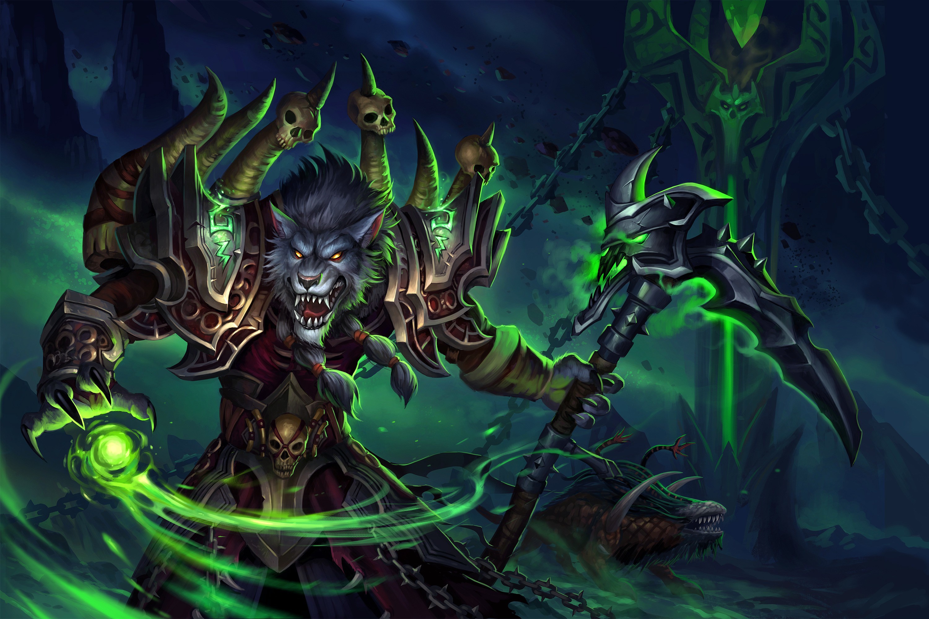 World Of Warcraft Worgen Warlock Game 
 Data Src Worgen - Wallpaper - HD Wallpaper 