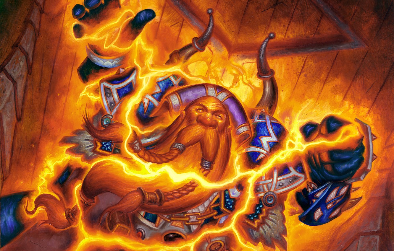 Photo Wallpaper Magic, Map, Art, Beard, Wow, World - Hearthstone Divine Spirit - HD Wallpaper 