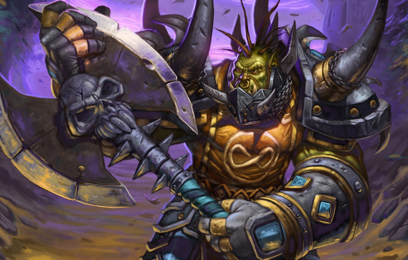 Photo Wallpaper Axe, Warrior, Armor, Axe, Orc, Wow, - Half Orc Champion 5e - HD Wallpaper 