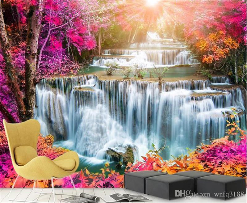 3d Room Wallpaper Waterfall - HD Wallpaper 