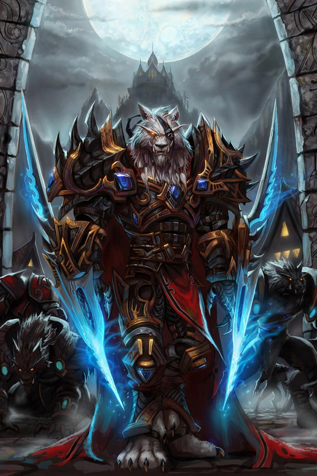 World Of Warcraft Iphone 4s Wallpaper - Fury Warrior Fan Art - HD Wallpaper 