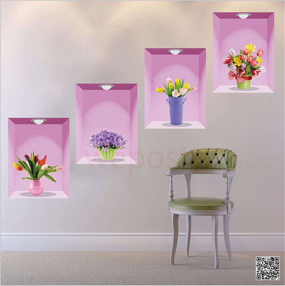3d Vase Wall Stickers - HD Wallpaper 