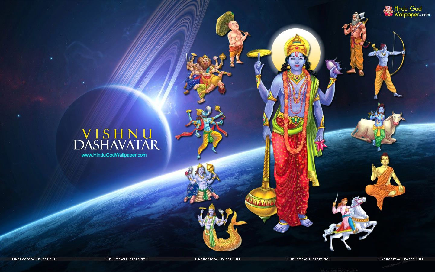 Dasavatharam Of Vishnu God - 1440x900 Wallpaper 