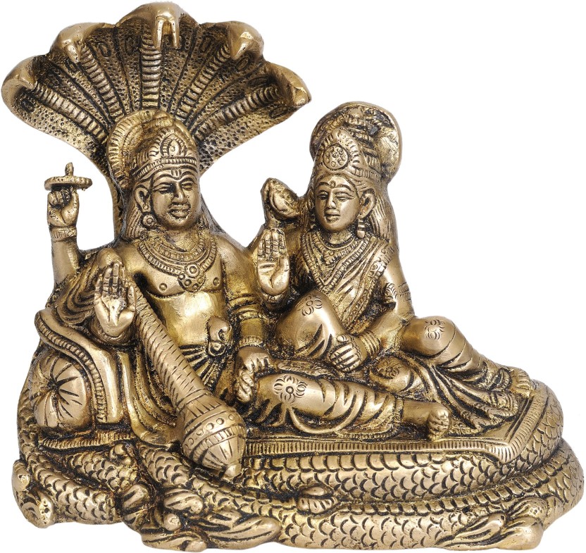 Lord Vishnu Brass Idol - HD Wallpaper 